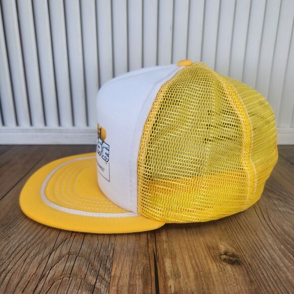 VTG Pioneer Eclipse J.F. Beaver Snapback Trucker Hat Cap Yellow White Foam USA - Picture 6 of 10